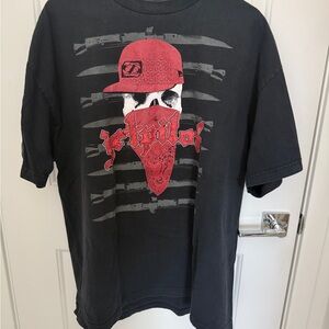 Jet Pilot | Red & Black Skull & Rifles Graphic Tee (Men’s)